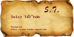 Solcz Tünde névjegykártya